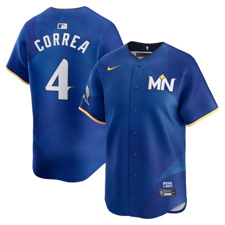 Men's Minnesota Twins #4 Carlos Correa Nike Royal 2024 City Connect Limited Jersey